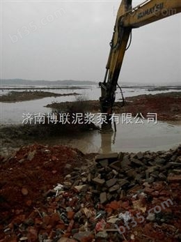人工湖挖机清淤泵_挖机在河道喝泥泵_不阻塞污泥泵
